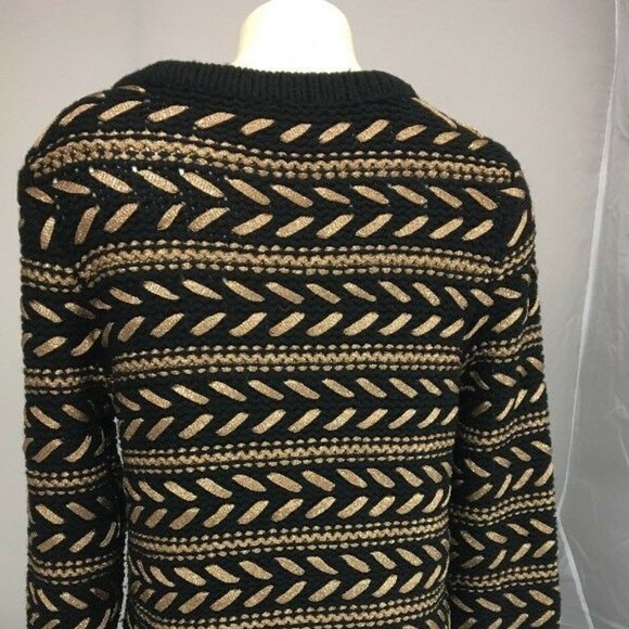 Lambswool Sweater Knit Dress Chevron Metallic - Picture 4 of 4